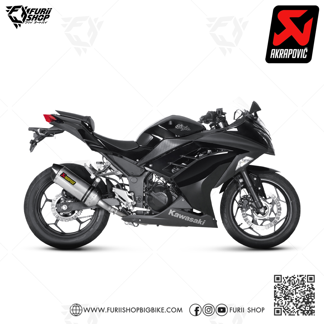 ท่อมอเตอร์ไซค์ AKRAPOVIC Slip-On Line (Titanium) FOR KAWASAKI NINJA 250 2019 ท่อแต่ง ท่อสูตร ท่อบิ๊กไบค์ ท่อBigbike ท่อไอเสีย