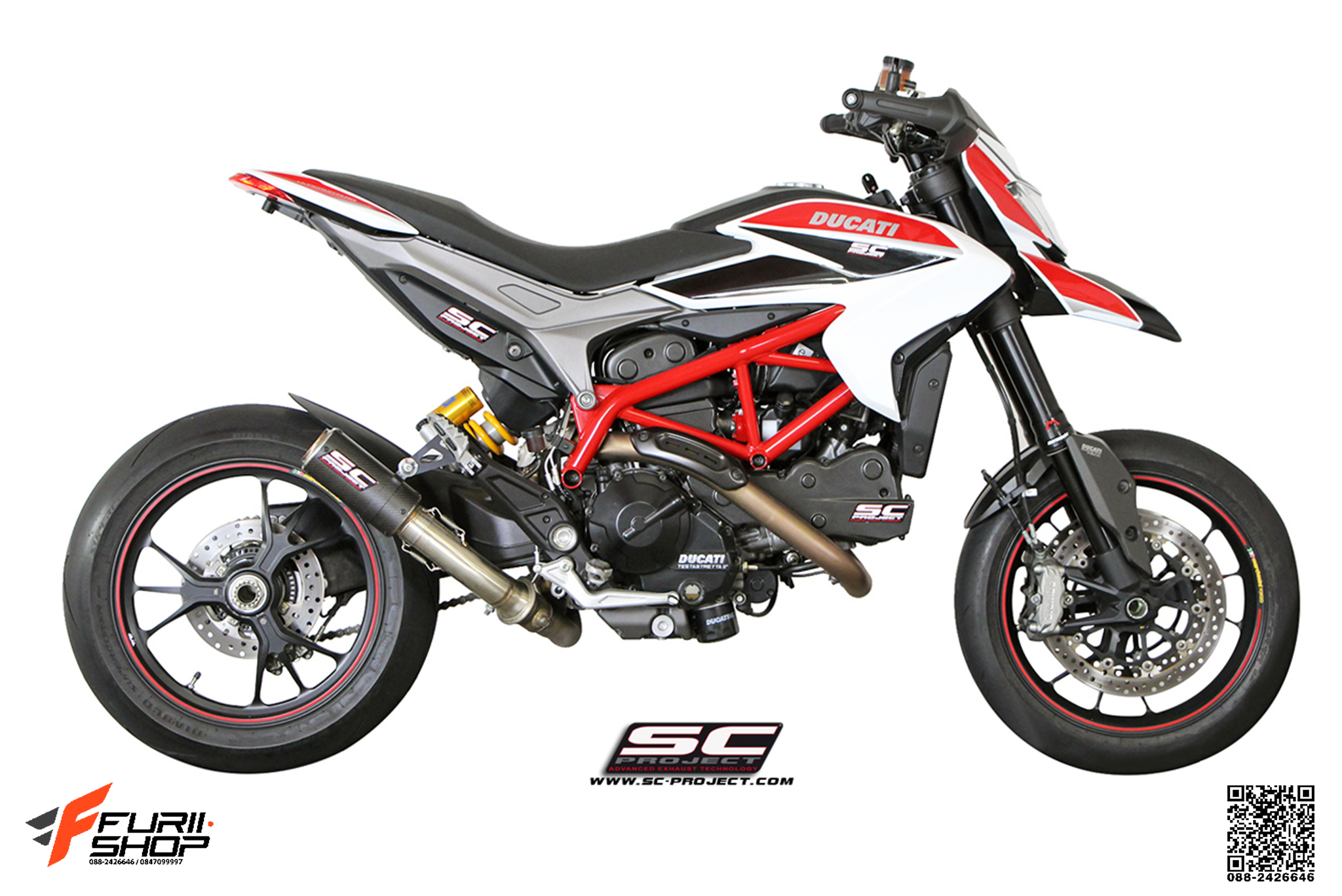 ท่อมอเตอร์ไซค์ SC PROJECT CR-T SILENCER FOR HYPERMOTARD 821 ท่อแต่ง ท่อสูตร ท่อบิ๊กไบค์ ท่อBigbike ท่อไอเสีย