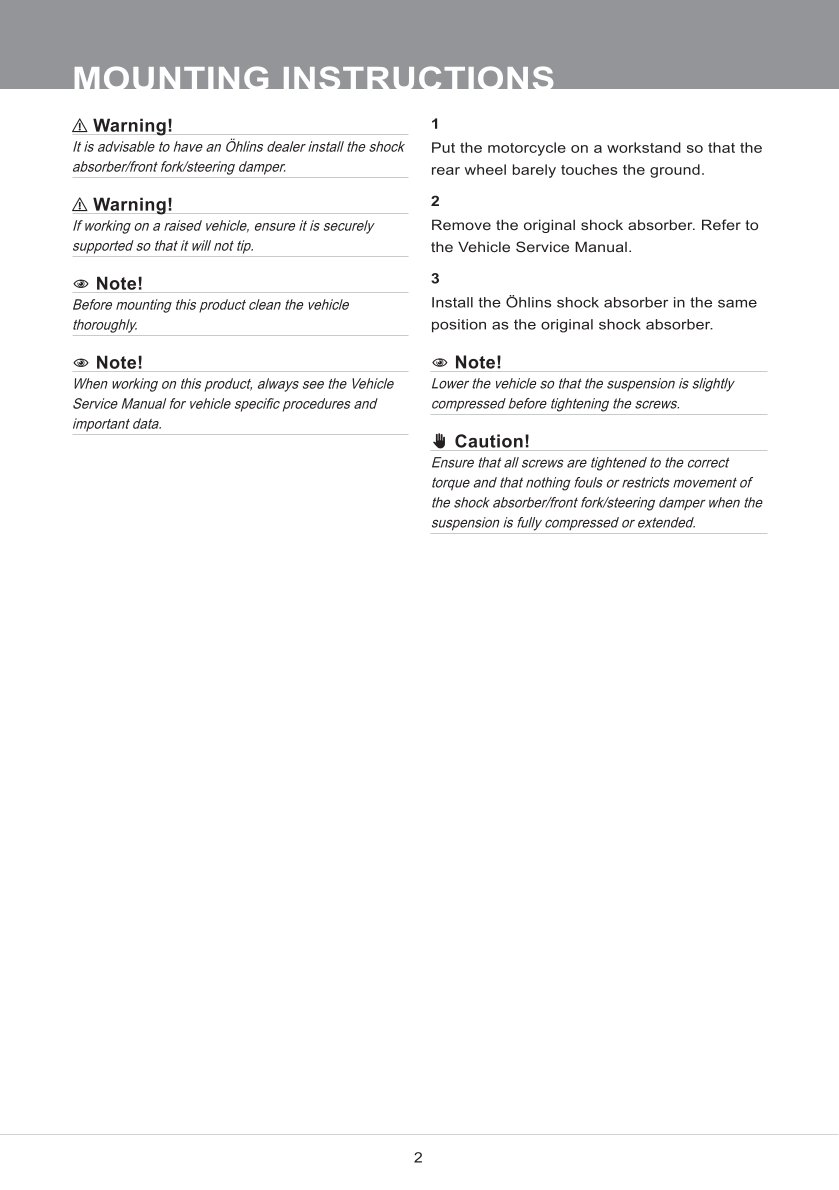 โช๊คหลังแต่ง Ohlins HD781 For Harley-Davidson VRSC V-Rod ปี 2002-2017