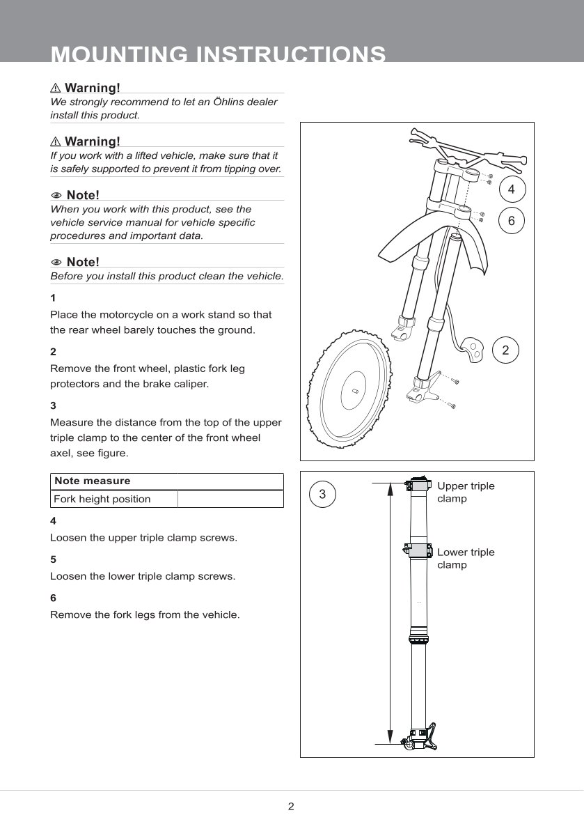โช้คหน้า OHLINS FFX1303 FOR Sherco 125 SE Factory 2021-2023