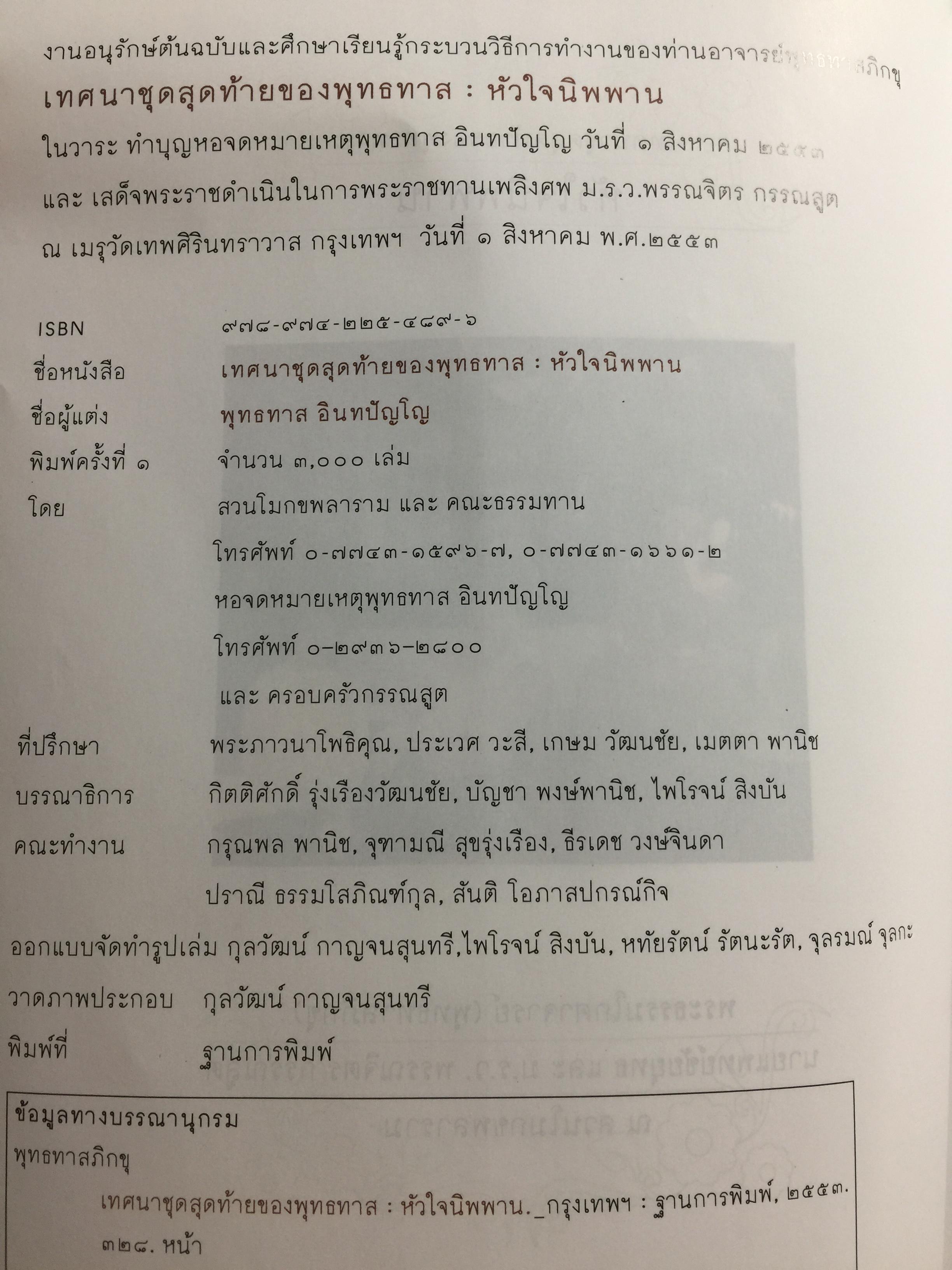 หัวใจนิพพาน. เทศนาชุดสุดท้ายของพุทธทาส 0 กก.