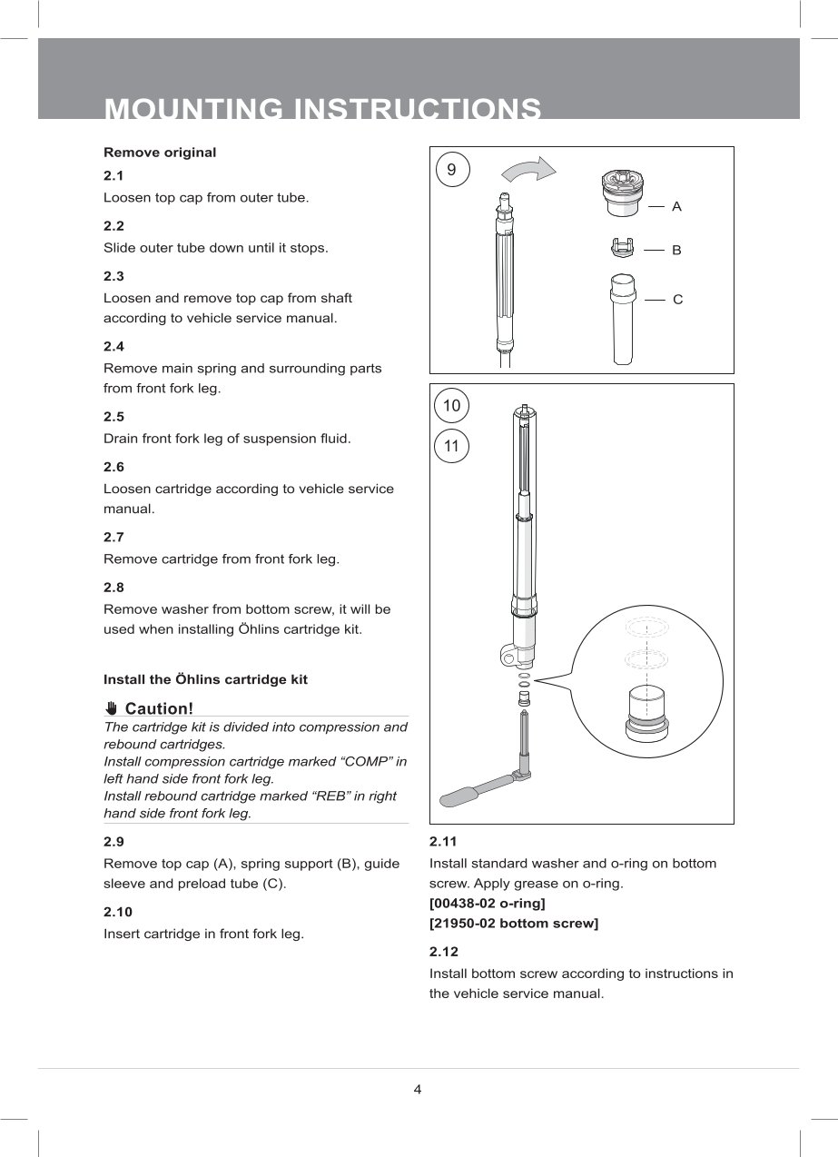 สปริงโช้คหน้า Ohlins FKA116 For Yamaha Ténéré 700 Extreme 2023-2024