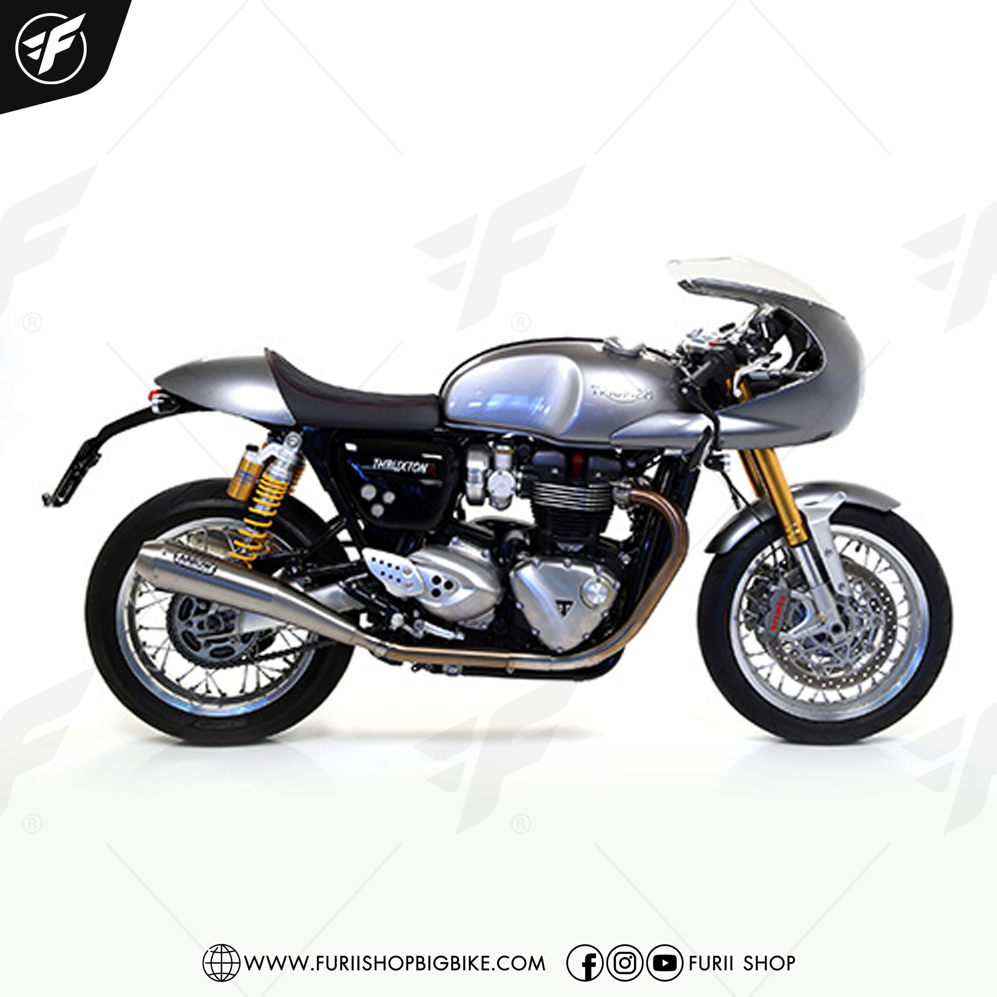 ท่อ ARROW SLIP ON SS 2:2 FOR Triumph Thruxton R