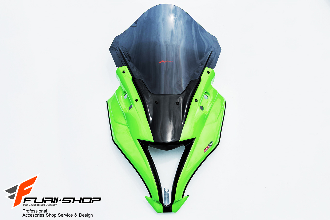 ชิวหน้า MOTOZAAA ทรง ZX10R สีเขียว FOR KAWASAKI NINJA300