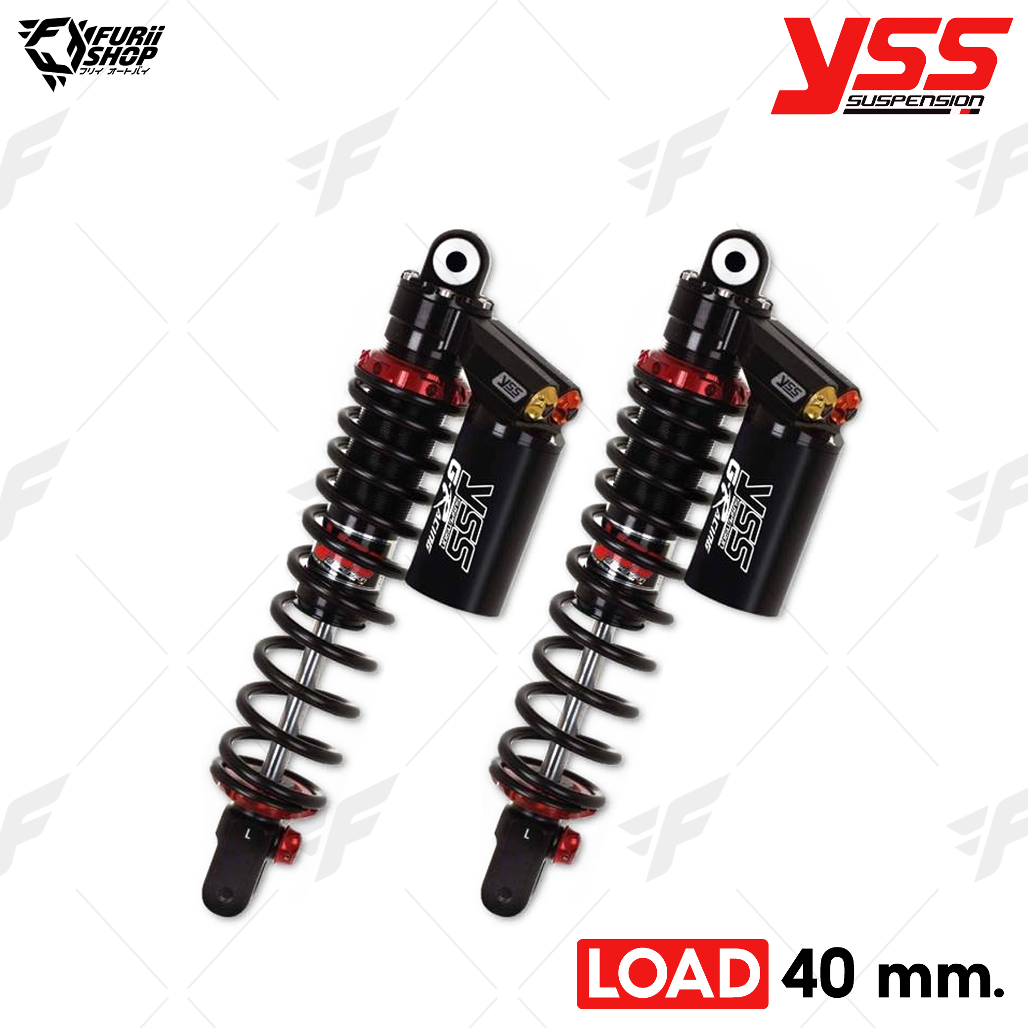 โช๊คหลัง/โช๊คหลังแต่ง YSS G-RACING BLACK SERIES SMOOTH LOAD 40 mm. : FOR YAMAHA X-MAX 300 2017