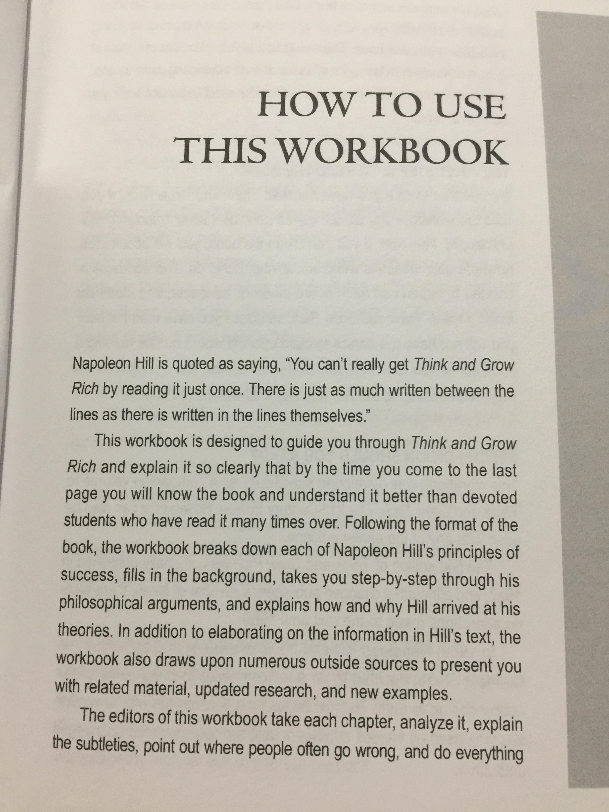 THINK & GROW RICH WORKBOOK ผู้เขียน Napoleon Hill 0 กก.