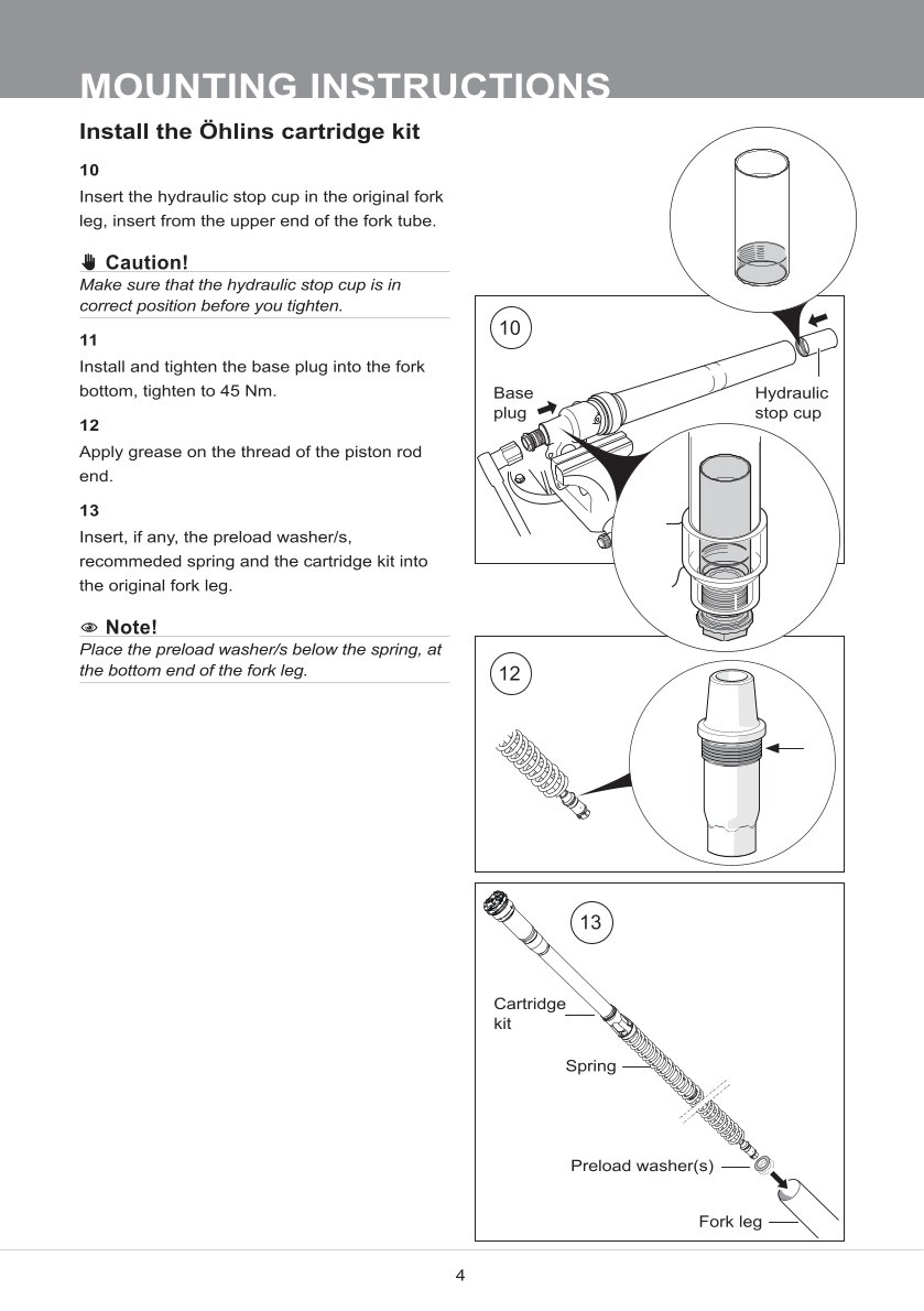 สปริงโช้คหน้า Ohlins FCX1304 For Husqvarna FE 501 2024