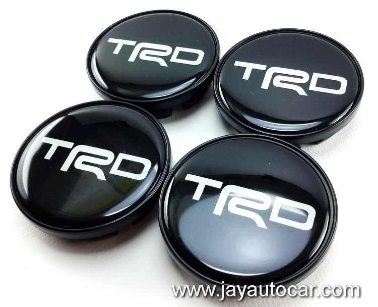 ฝาล้อรถยนต์ สำหรับ ล้อแม็ก สติ๊กเกอร์ TRD ดำ ขนาด 58 มิล 1ชุด 4ชิ้น 58mm.