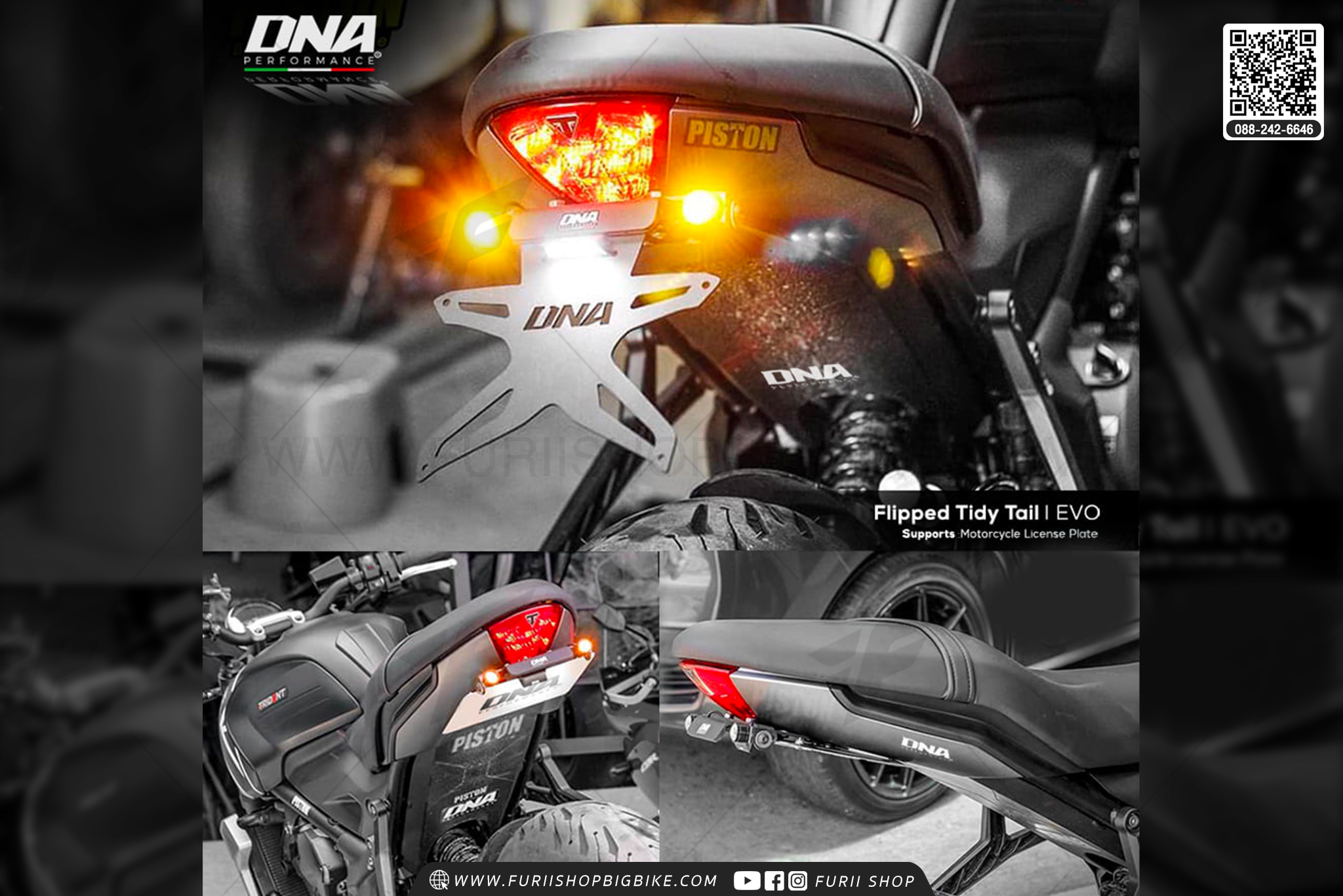 ท้ายสั้นแม่เหล็กพับได้ Tail Tidy DNA Performance รุ่น Evo For TRIUMPH Street Triple 675