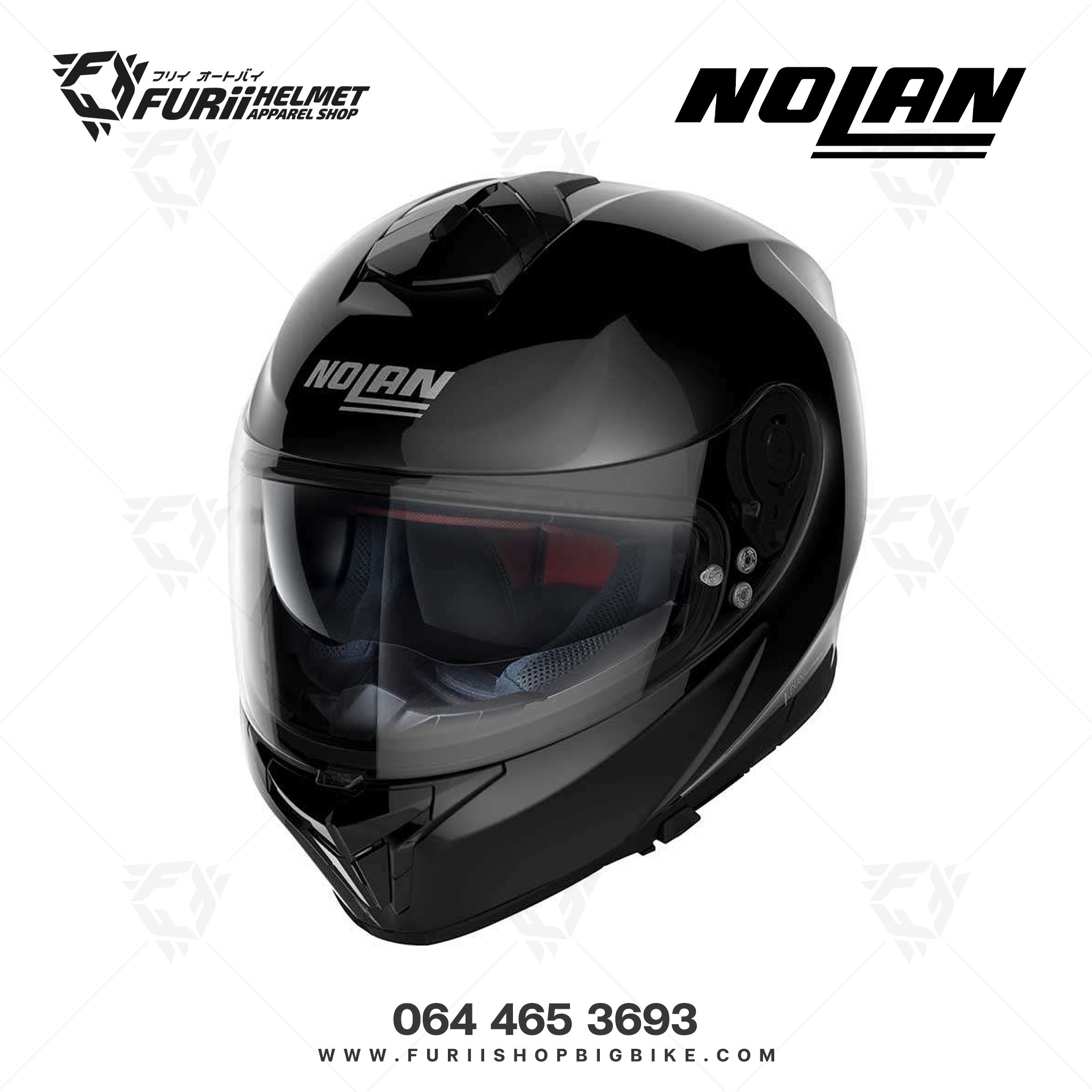 หมวกกันน็อคเต็มใบ NOLAN Classic N-Com Glossy Black (3)