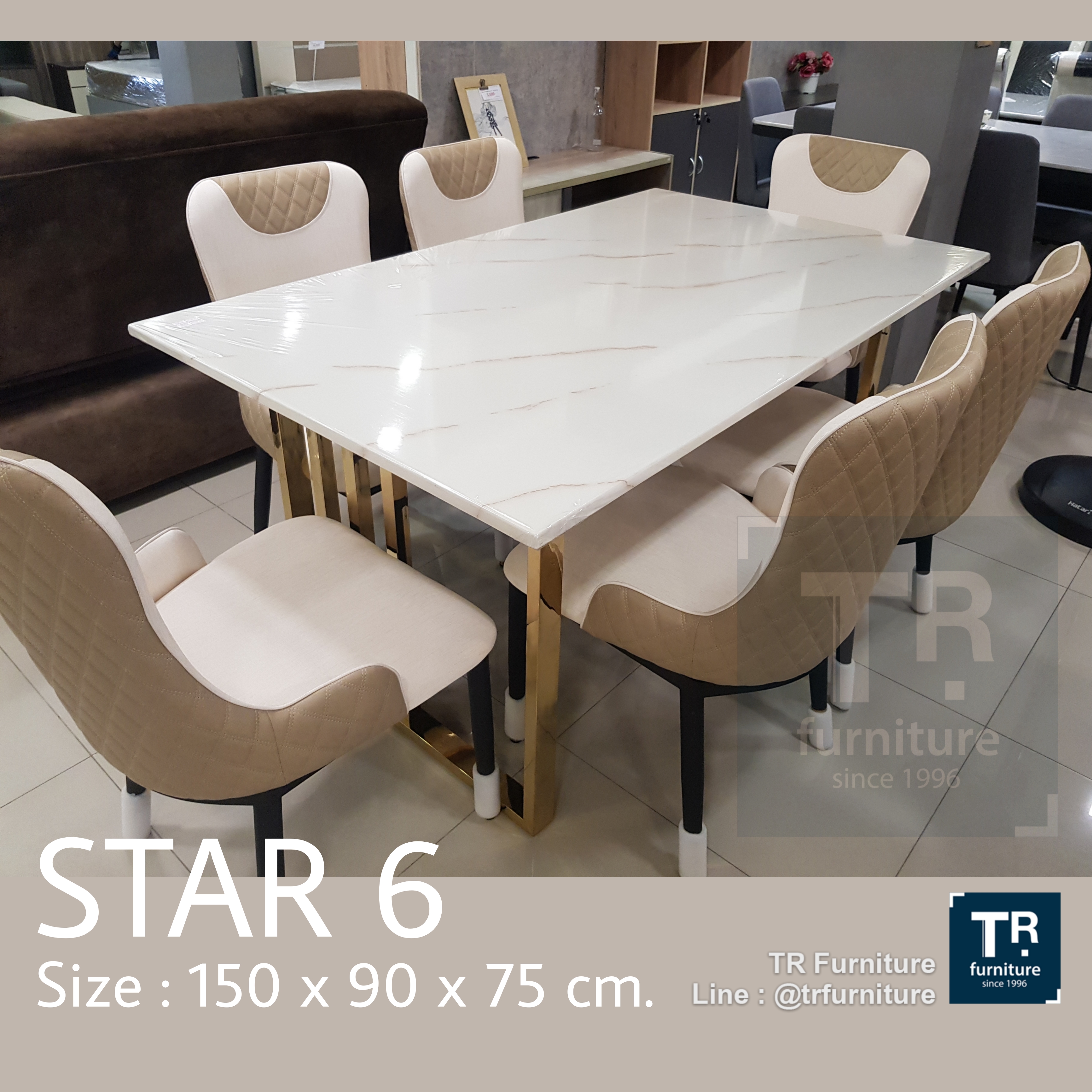 ชุดโต๊ะกินข้าว 6 ที่นั่ง รุ่น Star