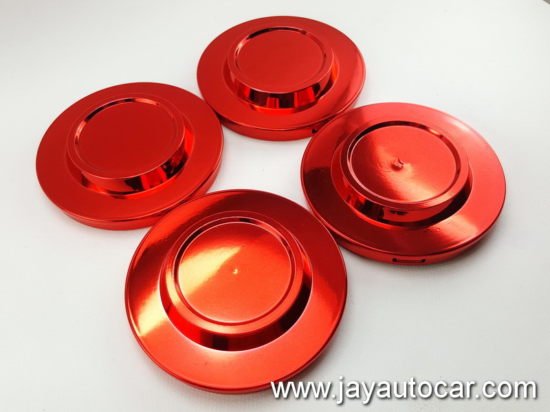 ฝาล้อรถยนต์ ฝาล้อแม็กซ์ ฝาแม็กแต่ง ขนาด 105 มิล สีแดง สำหรับ ล้อแม็ก กะบะ Toyota Mitsubishi Ford 1ชุด 4ชิ้น 105mm.