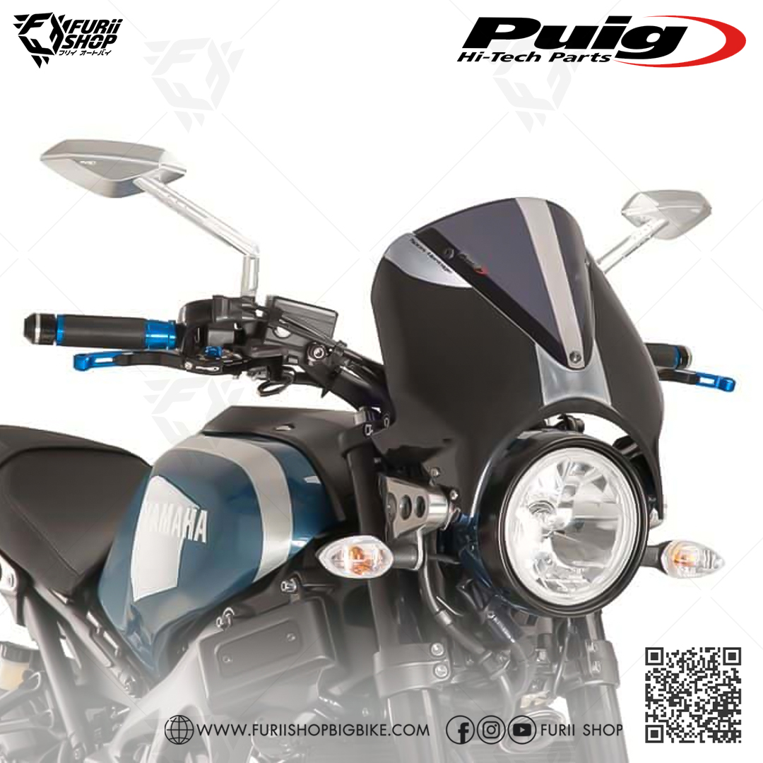 ชิลด์หน้า Puig Windshield Retrovision Black : for Yamaha XSR900 2017-2021