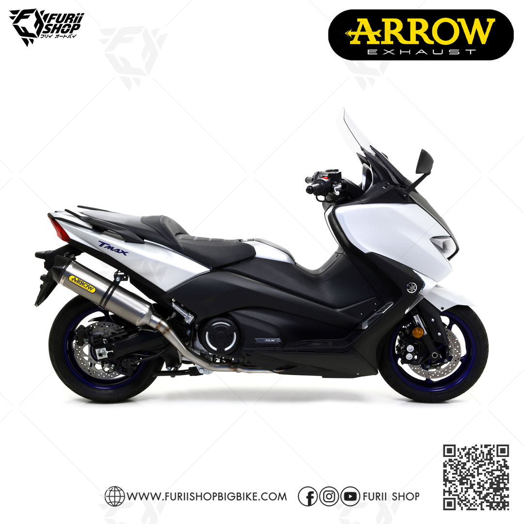 ท่อมอเตอร์ไซค์ Arrow Titanium-Carbon : for Yamaha TMAX530 SX/DX 2017-2019 & TMAX560 2020-2021 & All new Tmax560 2022-2023