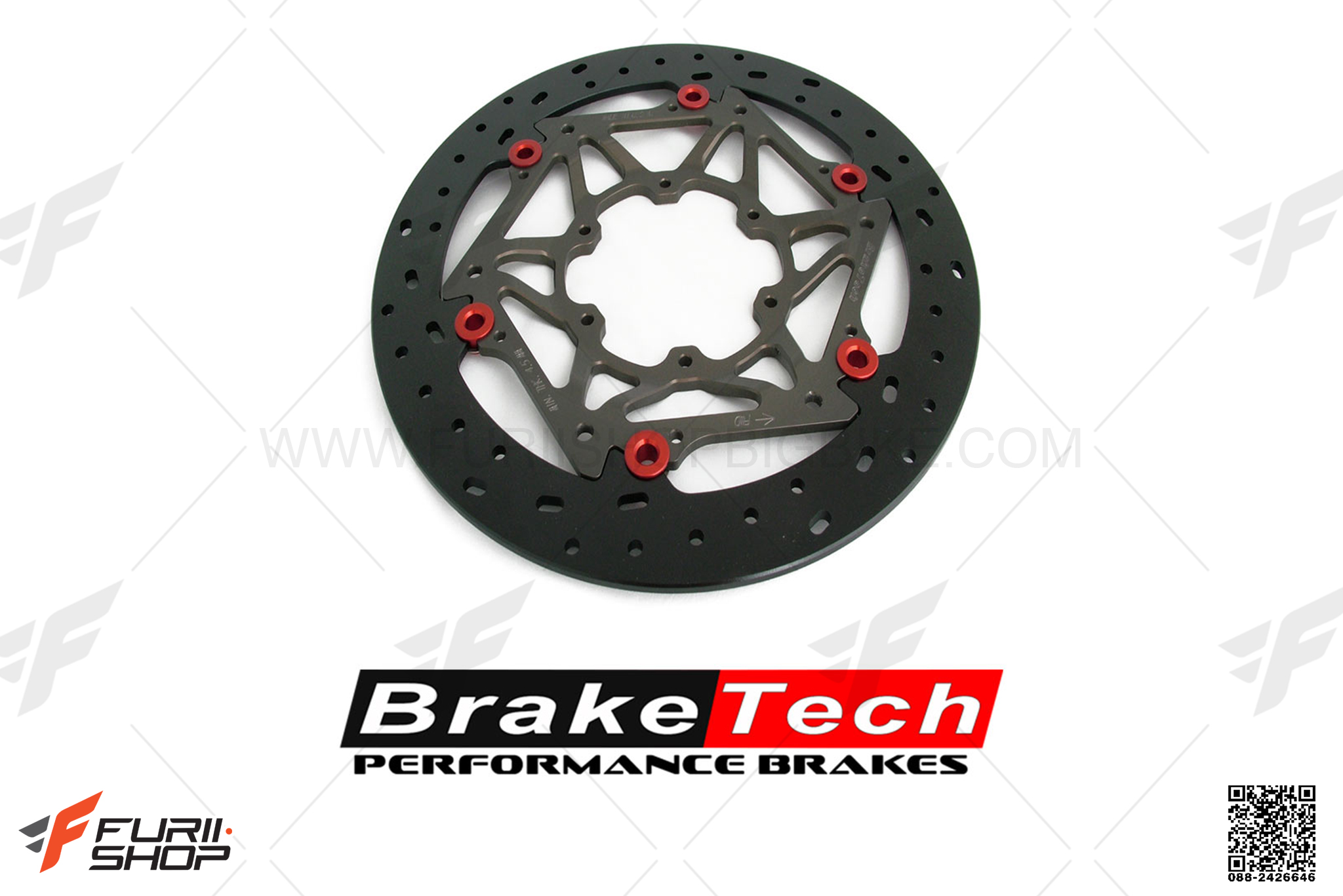 จานเบรค จานดิสก์เบรค จานเบรคหน้า BRAKETECH IRON FOR DUCATI PANIGALE V4