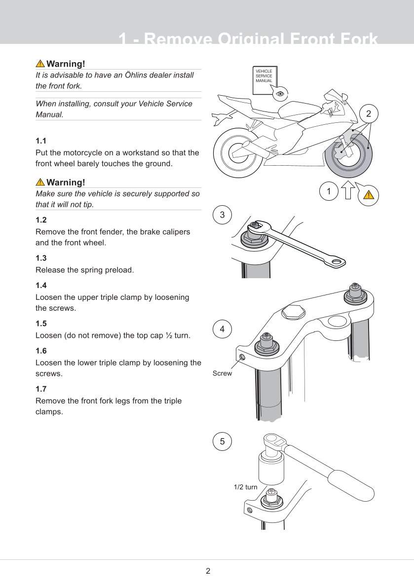 สปริงโช้คหน้า Ohlins FGK219 For Ducati 1199 Panigale S (Öhlins FG 925) 2012-2014