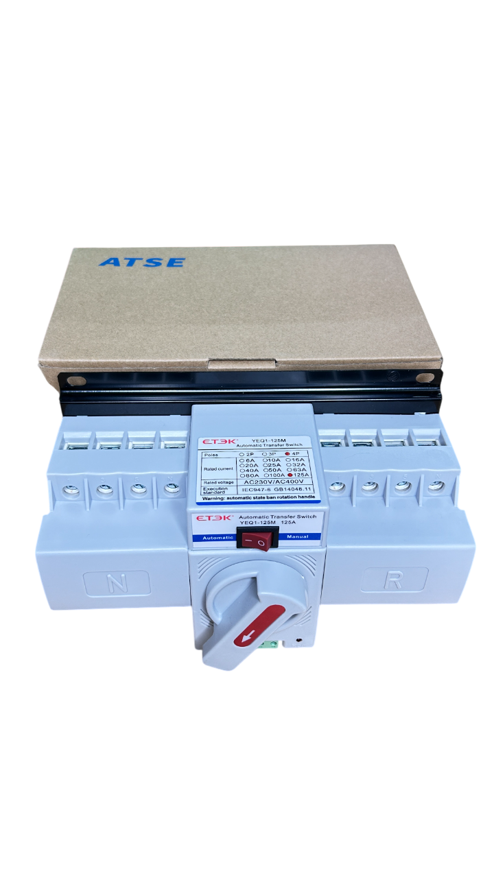 ATS 2P/4P 125A Dual Power ATS สวิตซ์สลับแหล่งจ่ายไฟ อัตโนมัติ ระบบไฟฟ้าสำรอง ats Automatic transfer switch แบรนด์ ETEK