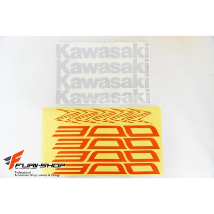 สติ๊กเกอร์ขอบล้อใน สีส้ม ขาว FOR KAWASAKI Z300