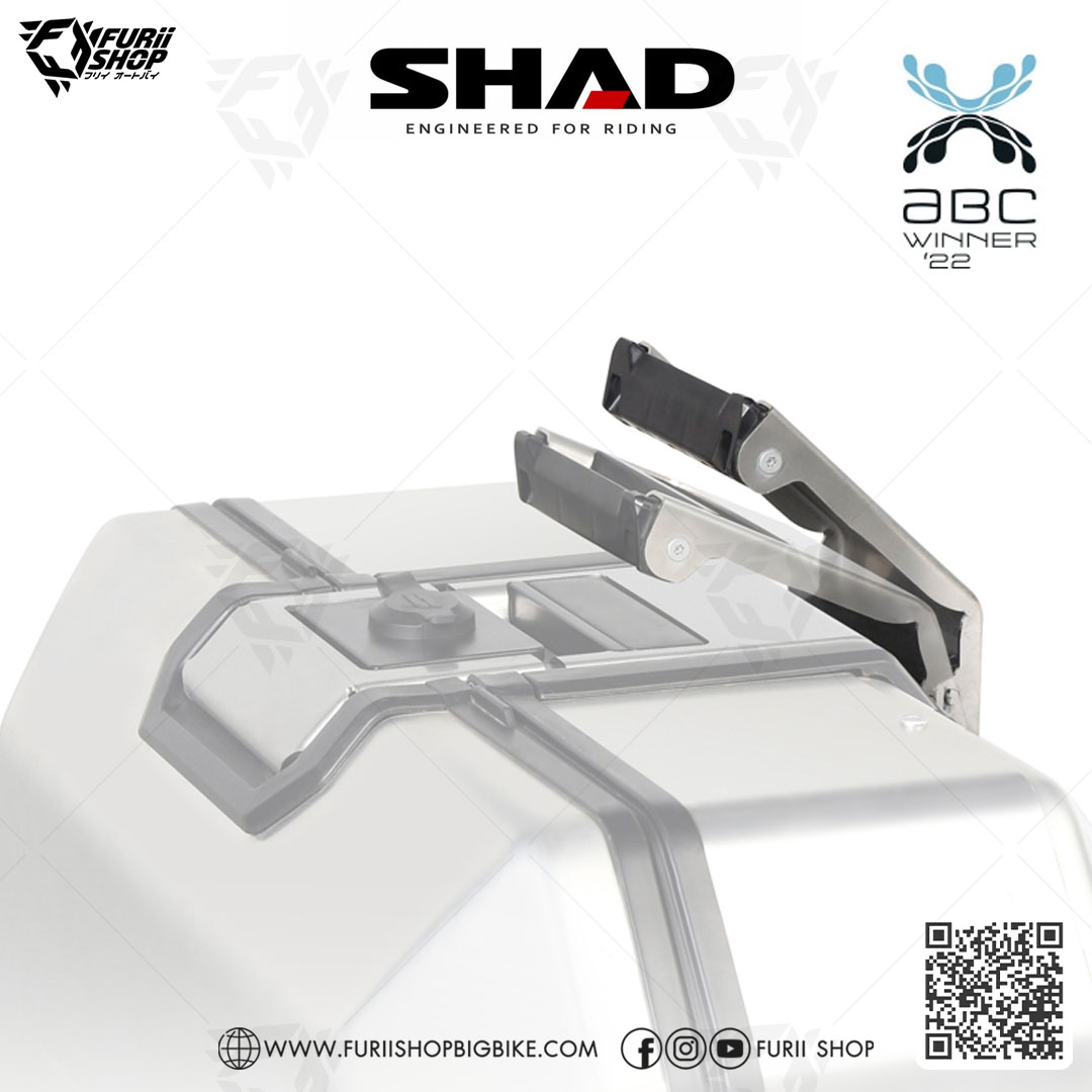 กล่องหลัง SHAD TR55 Silver ขนาด 55 ลิตร (สามารถเก็บหมวกกันน็อคได้ 2 ใบ)