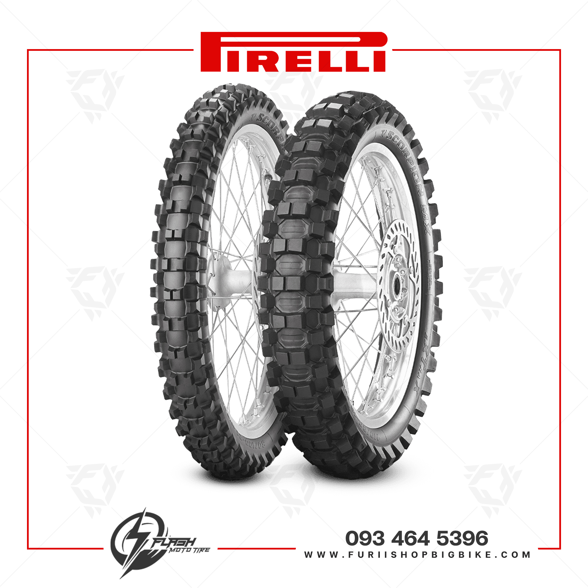 ยางมอเตอร์ไซค์ Pirelli SCORPION MX EXTRA X : F 80/100-21 + R 110/100-18