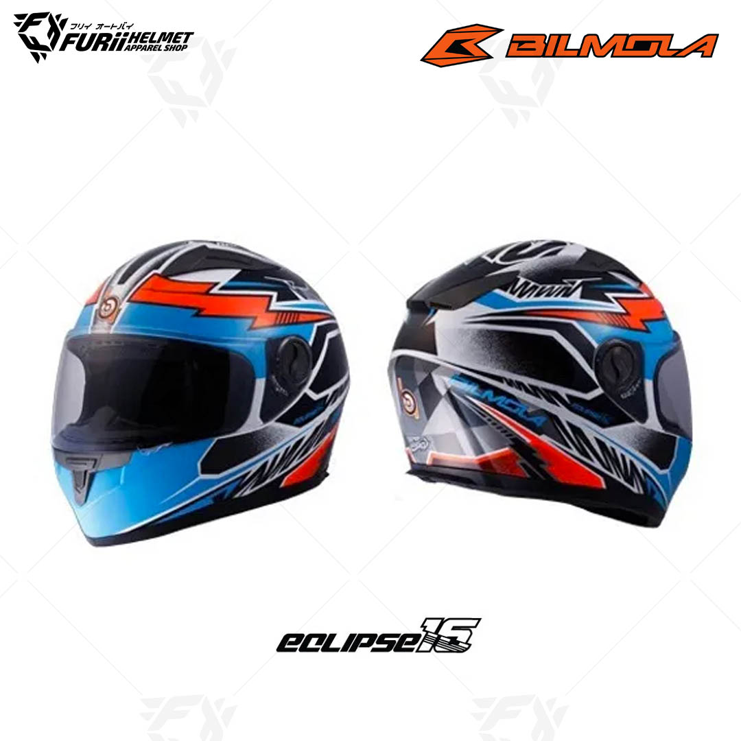หมวกกันน็อค BILMOLA : ECLIPSE 2016 THUNDEBOLT WHITE/BLUE