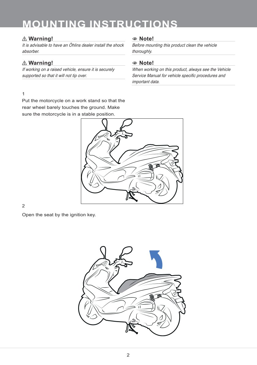 โช๊คหลัง โช๊คอัพ โช๊คแต่ง โช๊คมอเอตร์ไซค์ Ohlins HO 810 FOR PCX150 2018