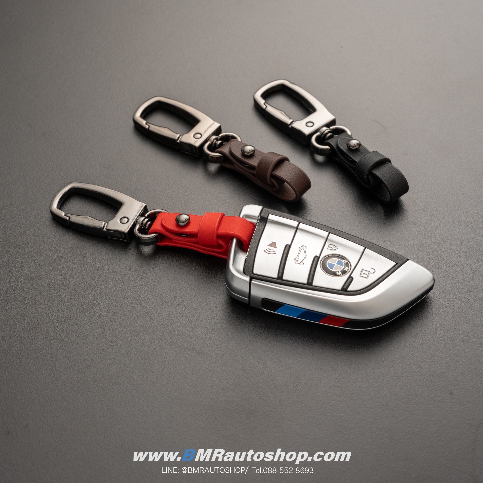 พวงกุญแจรถยนต์ BMW รุ่น AC229 สี Black Chrome