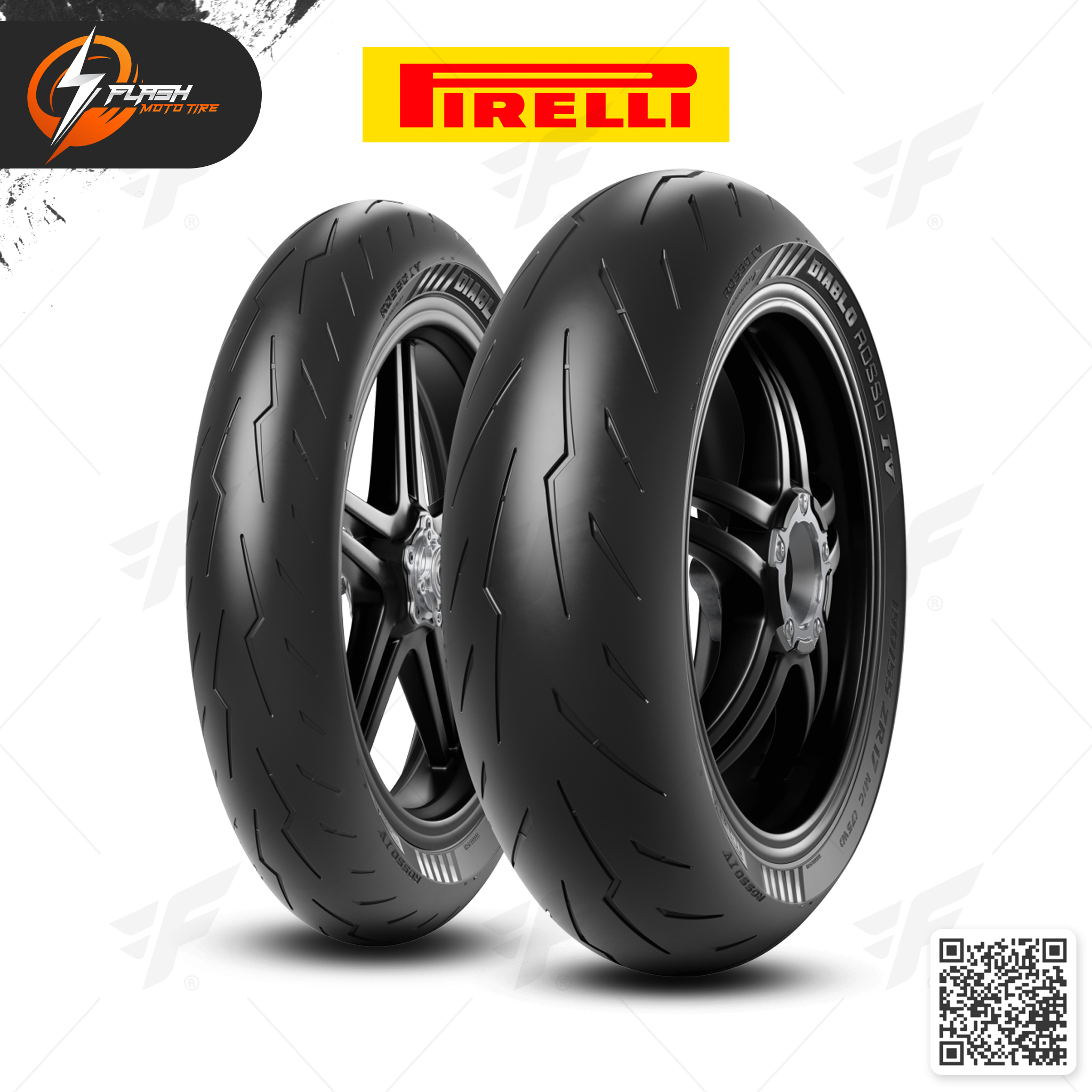 ยางมอเตอร์ไซค์ Pirelli Diablo Rosso IV : F 120/70ZR17 + R 180/60ZR17