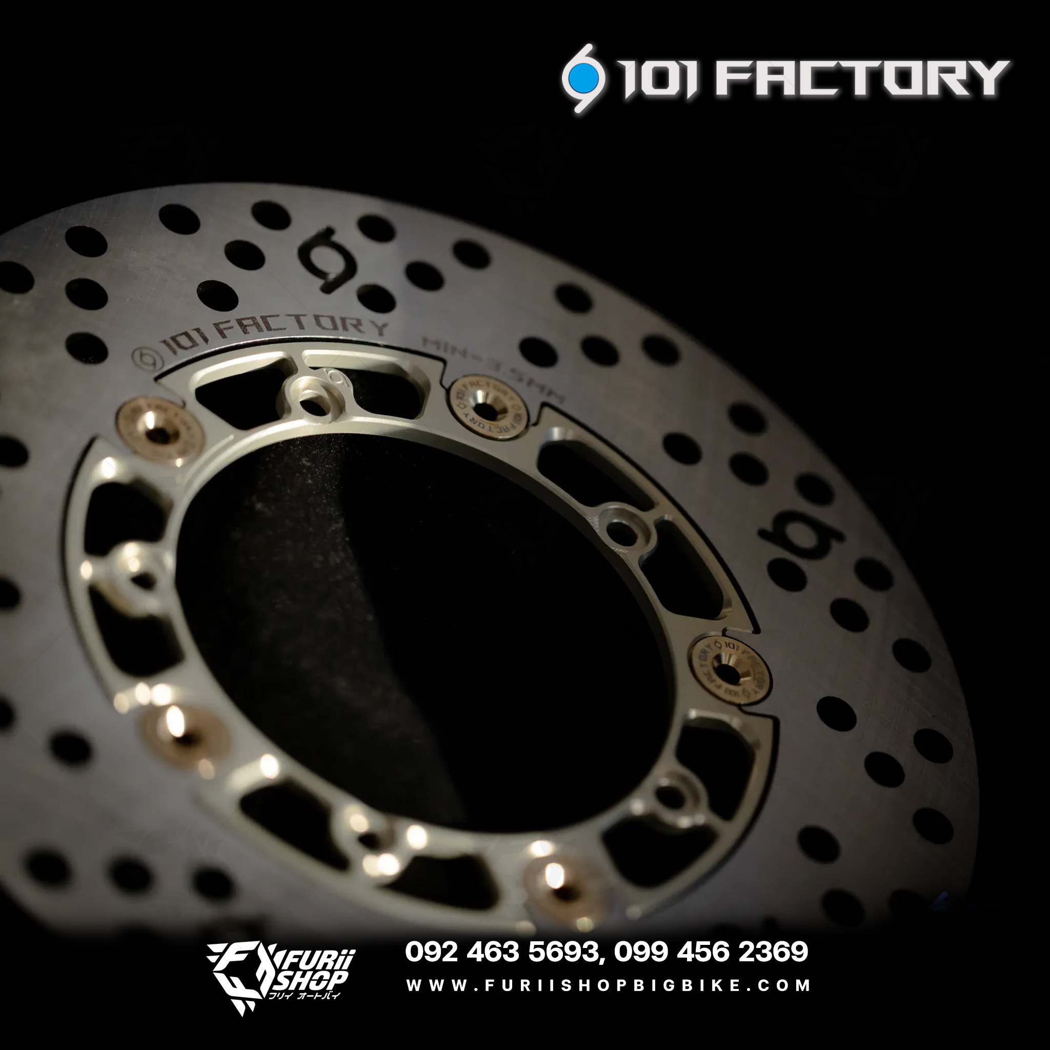 1O1 Factory - SSR-5H RT & SSR-6H RT steel Floating Brake Rotor (220mm) For Vespa Sprint