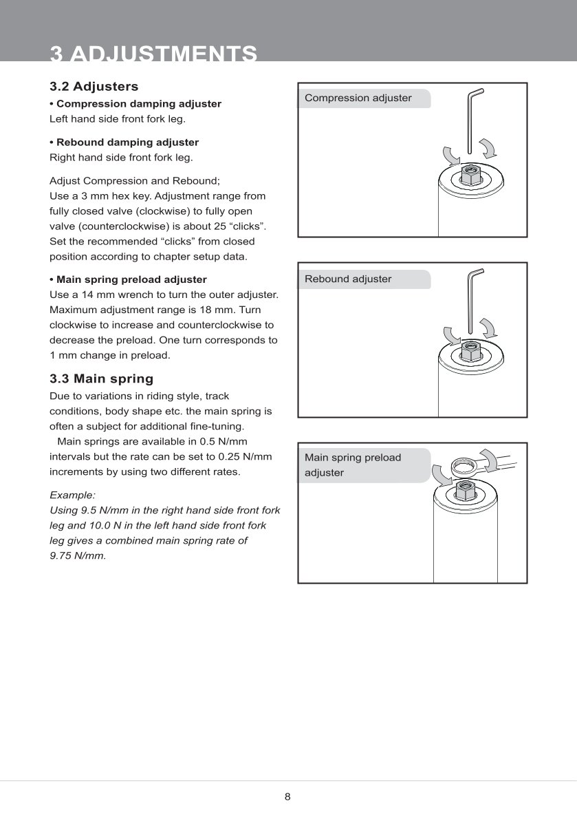 โช้คหน้า OHLINS FF521 FOR Universal Black All