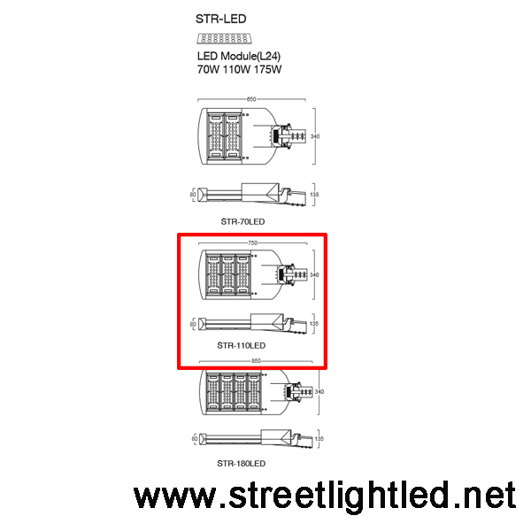 โคมไฟถนนLED L&E 110w (แสงขาว)