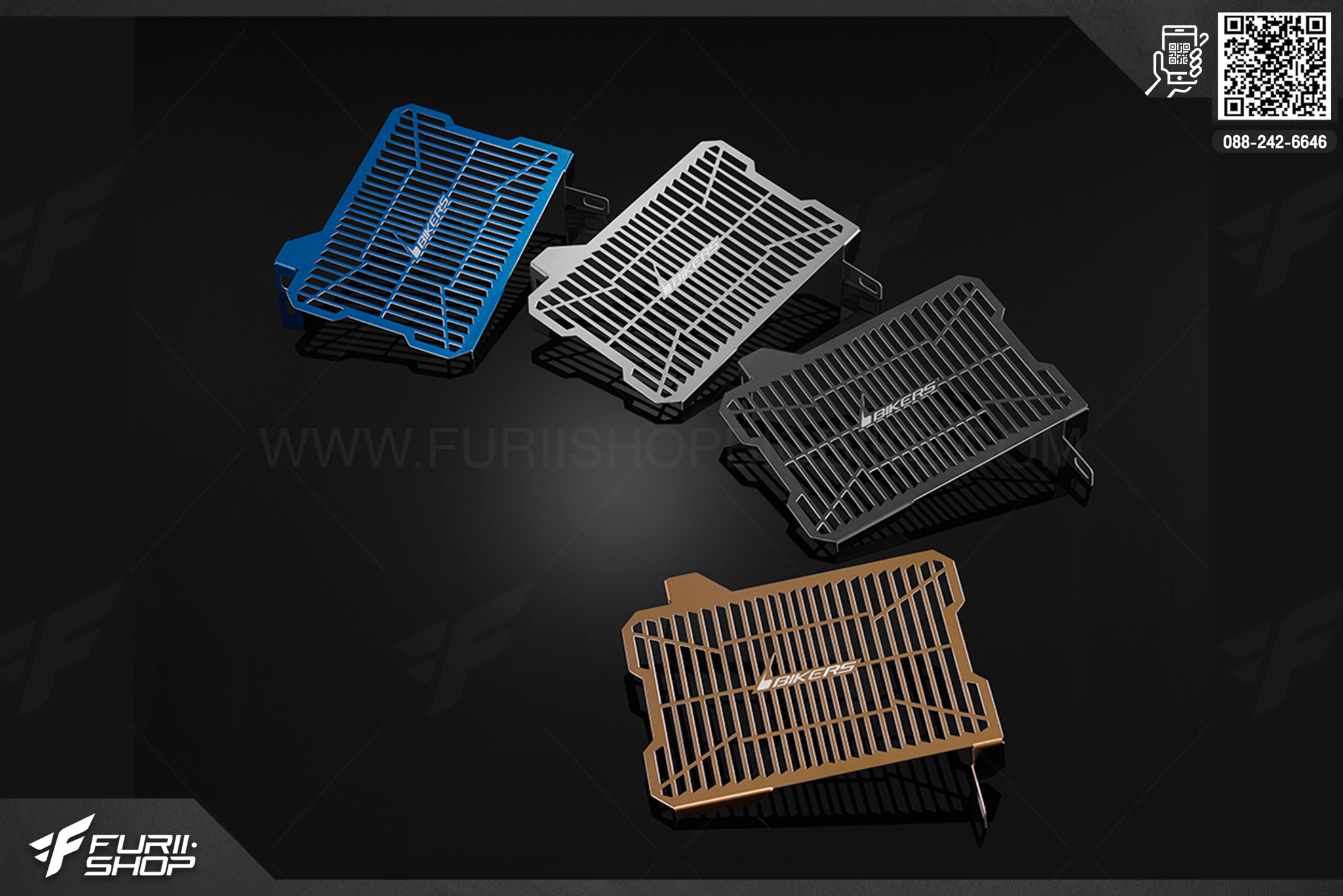 การ์ดหม้อน้ำ Stainless Radiator Guard (1.2 mm) Bikers Yamaha M-Slaz