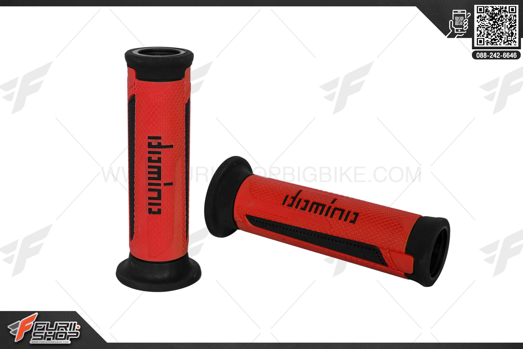 ปลอกแฮนด์ DOMINO A350 TURISMO สีแดง ดำ