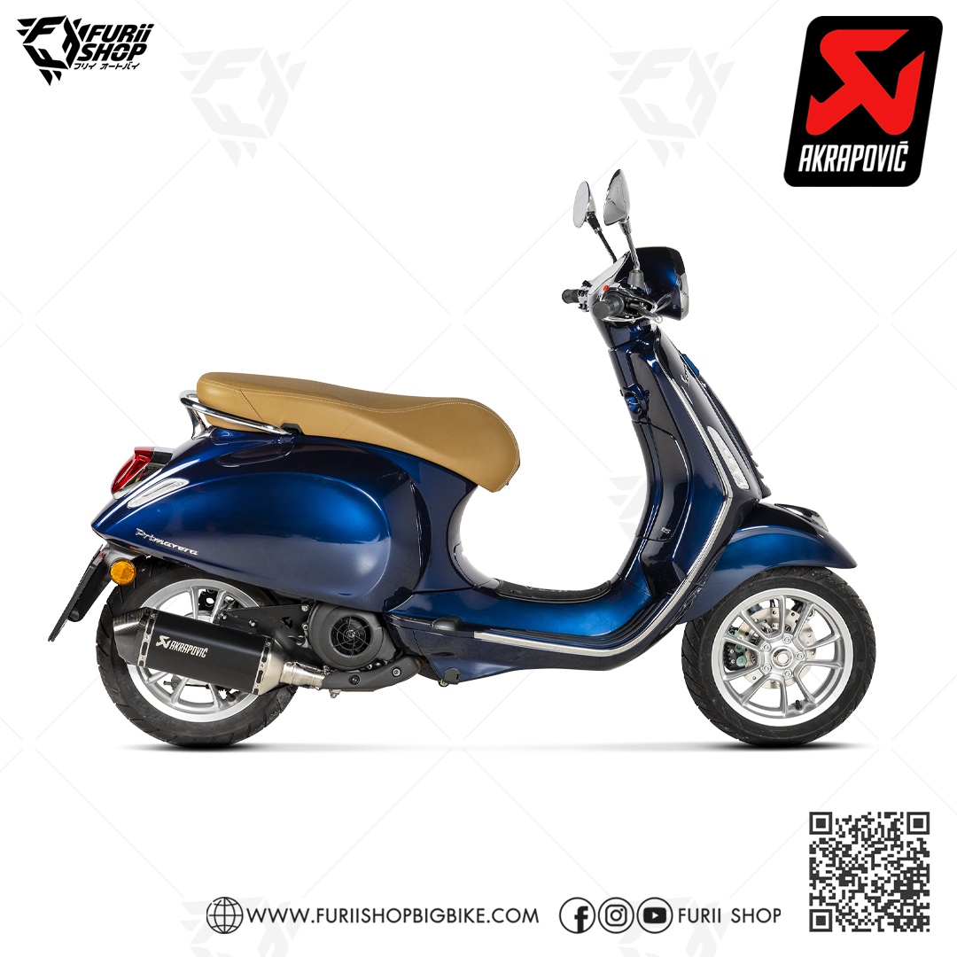 ท่อแต่ง Akrapovic Slip on Black Catalytic : for Vespa LX 125/150 3V 2022