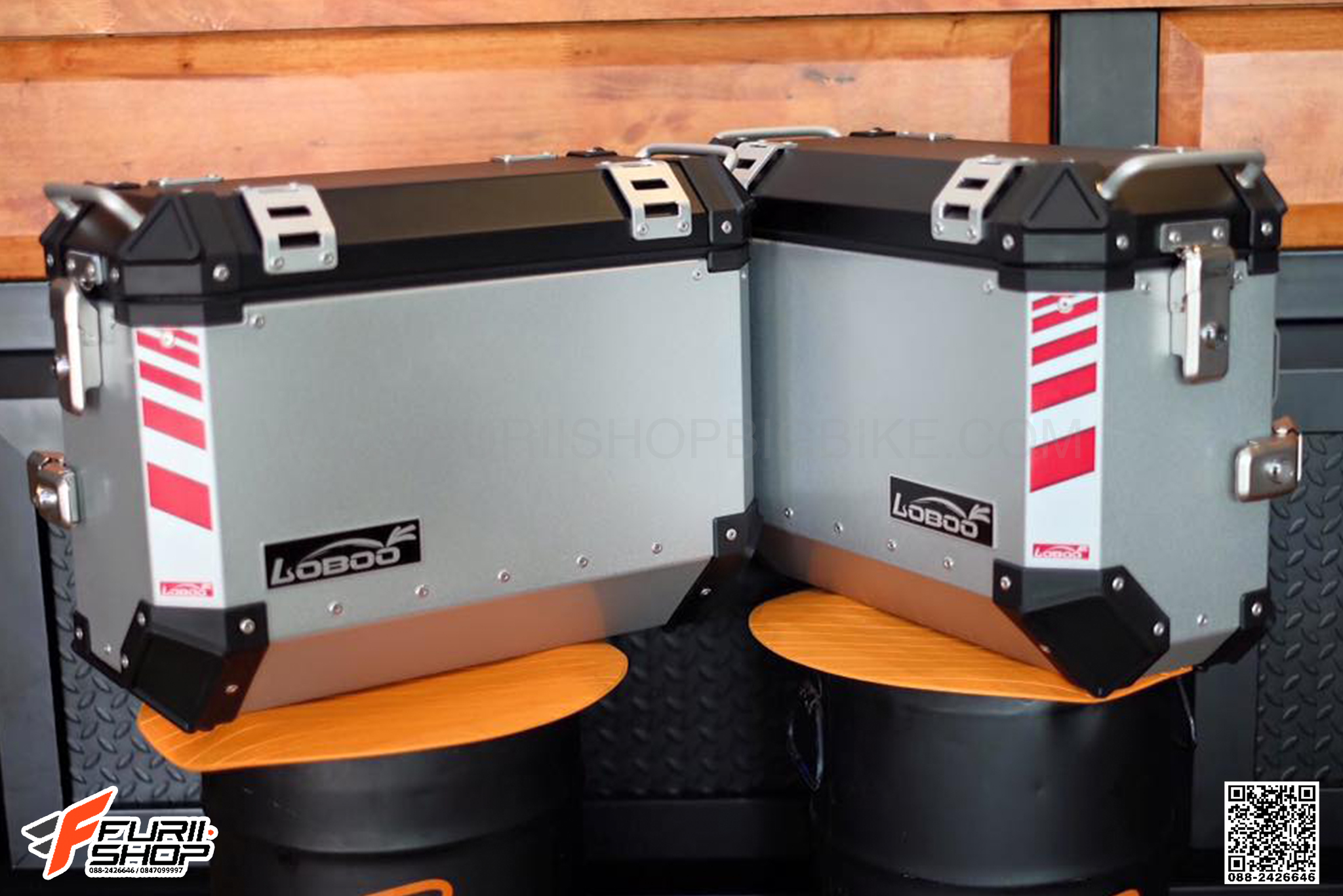 กล่องข้าง LOBOO GEN3 45L สีเงิน 2ใบ พร้อมชุดยึดข้าง FOR HONDA NC750X