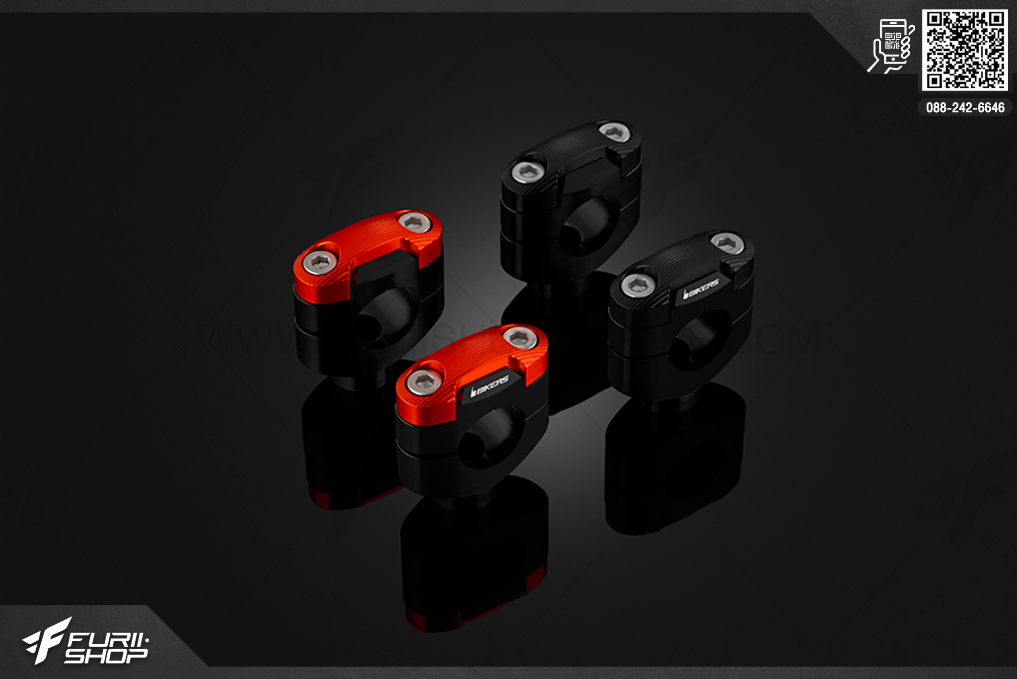 Bar Clamp Set (used with BIKERS' FATBAR, 28.6 mm) KTM DUKE200 2013-2018