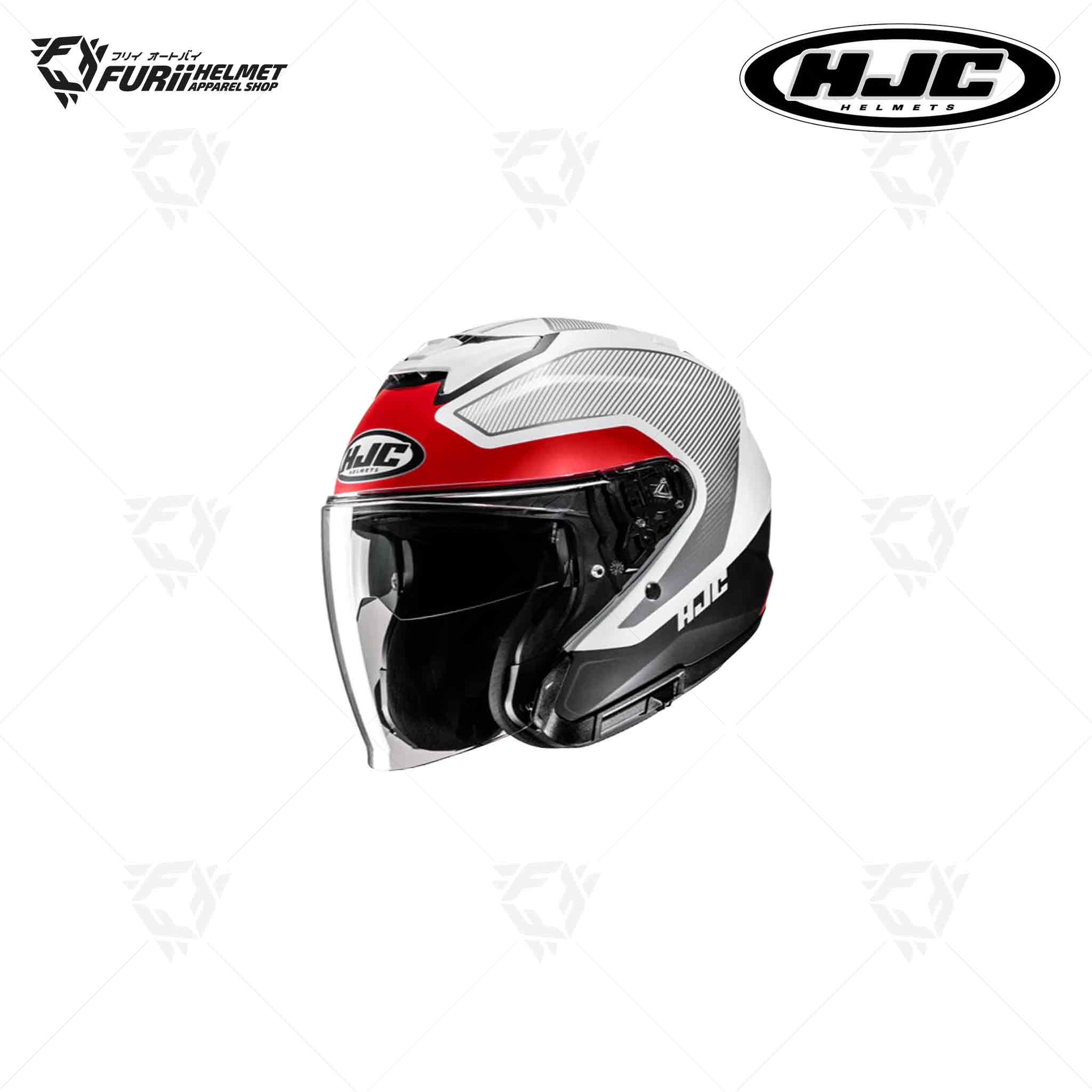 หมวกกันน็อค HJC I31 Open Face TEVIS : MC1SF สีขาว/แดง/ดำ ผิวด้าน (มี มอก.)