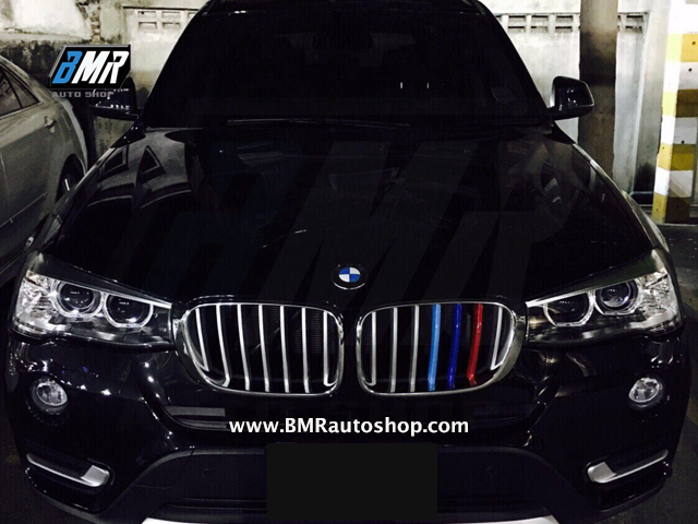 แถบสีพลาสติก M ติดกระจังหน้ารถ สำหรับ BMW X3 F25 และ X3 LCI
