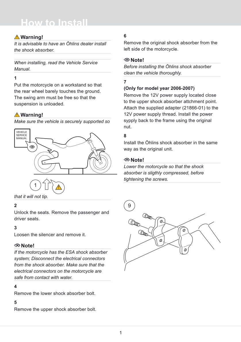 โช๊คหลังแต่ง Ohlins BM678 For BMW R 1200 GS Adventure ปี 2006-2013