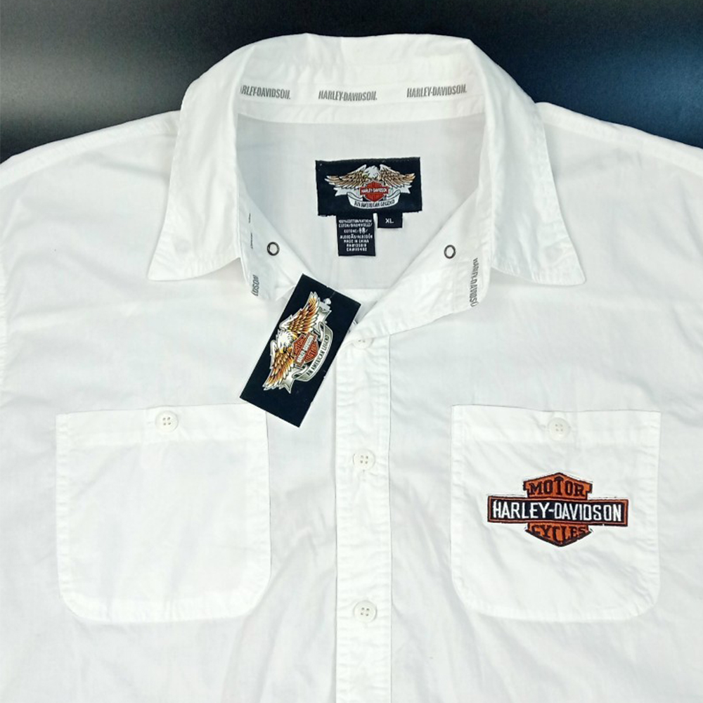 เสื้อ Shirt H-D แขนสั้นปักลาย #99073 ไซส์ XL