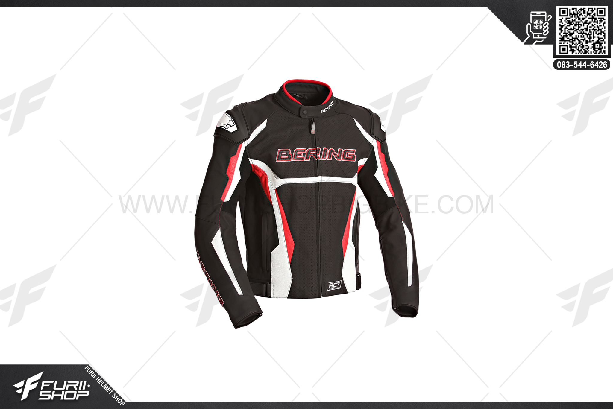 เสื้อแจ็คเก็ต Bering Kingston Evo-R Black/White/Red