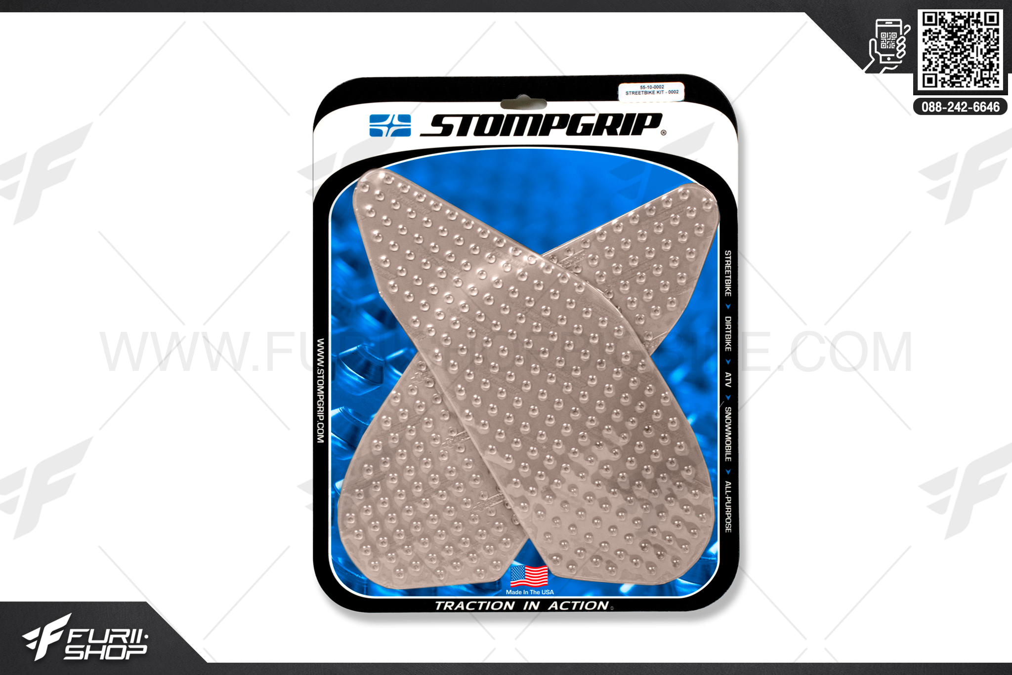 กันรอยข้างถัง STOMPGRIP Yamaha YZF-R1 (09-14) Clear