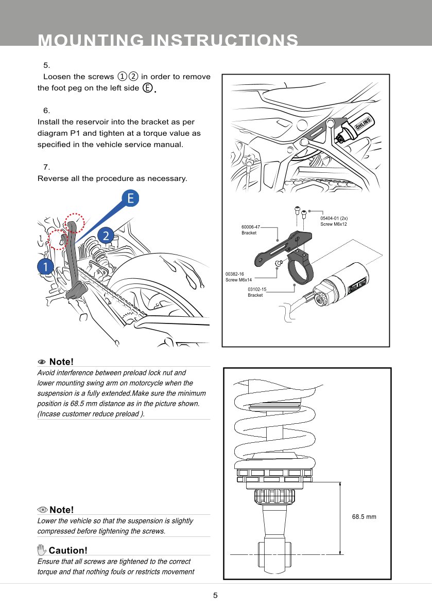 โช๊คหลังแต่ง Ohlins TR135 For Triumph Trident 660 ปี 2021