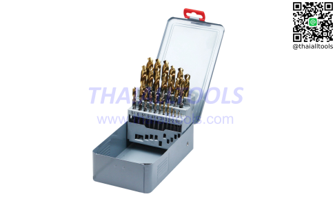 ดอกสว่าน 1-13.00mm x 0.5mm HSS-TIN DRILLS (SET-25) SWISS+TECH