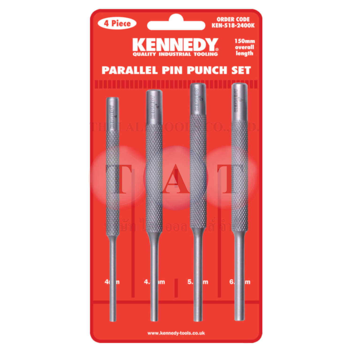 เหล็กเจาะนำศูนย์ PARALLEL PIN PUNCH LONG SERIES SET OF 4 KENNEDY