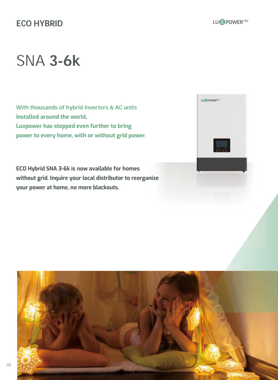 LuxPower Hybrid off grid inverter 6kW รุ่นขนานเครื่องได้ รองรับไฟแผง 480V , mppt 140A พร้อม CTกันไฟย้อน