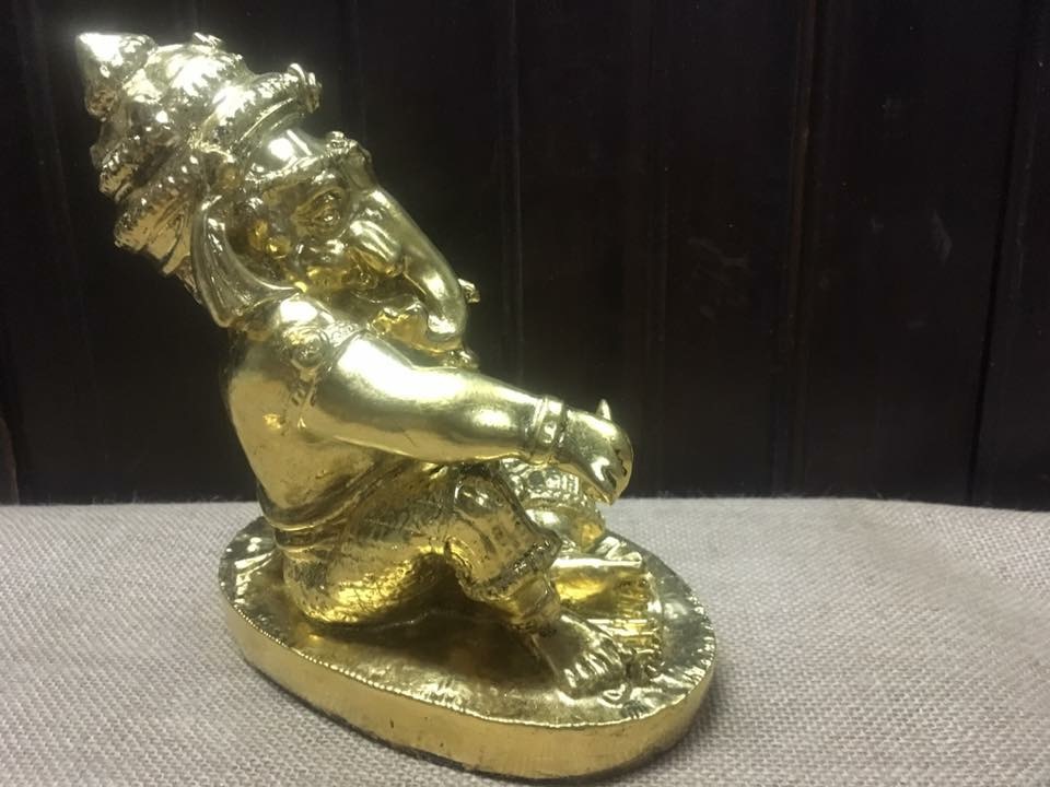 พระพิฆเนศ ปางเอกเขนก ปิดทองคำเปลวแท้