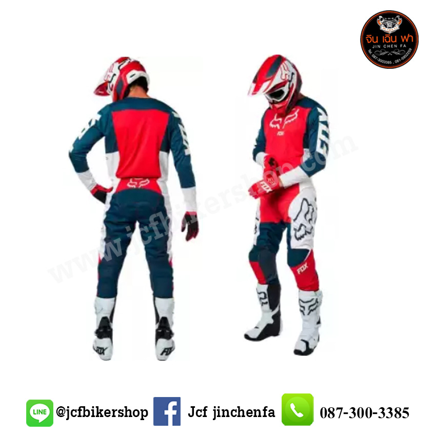 ชุดวิบาก ชุดขี่มอเตอร์ไซค์วิบาก Motocross เทาเข้ม-แดง