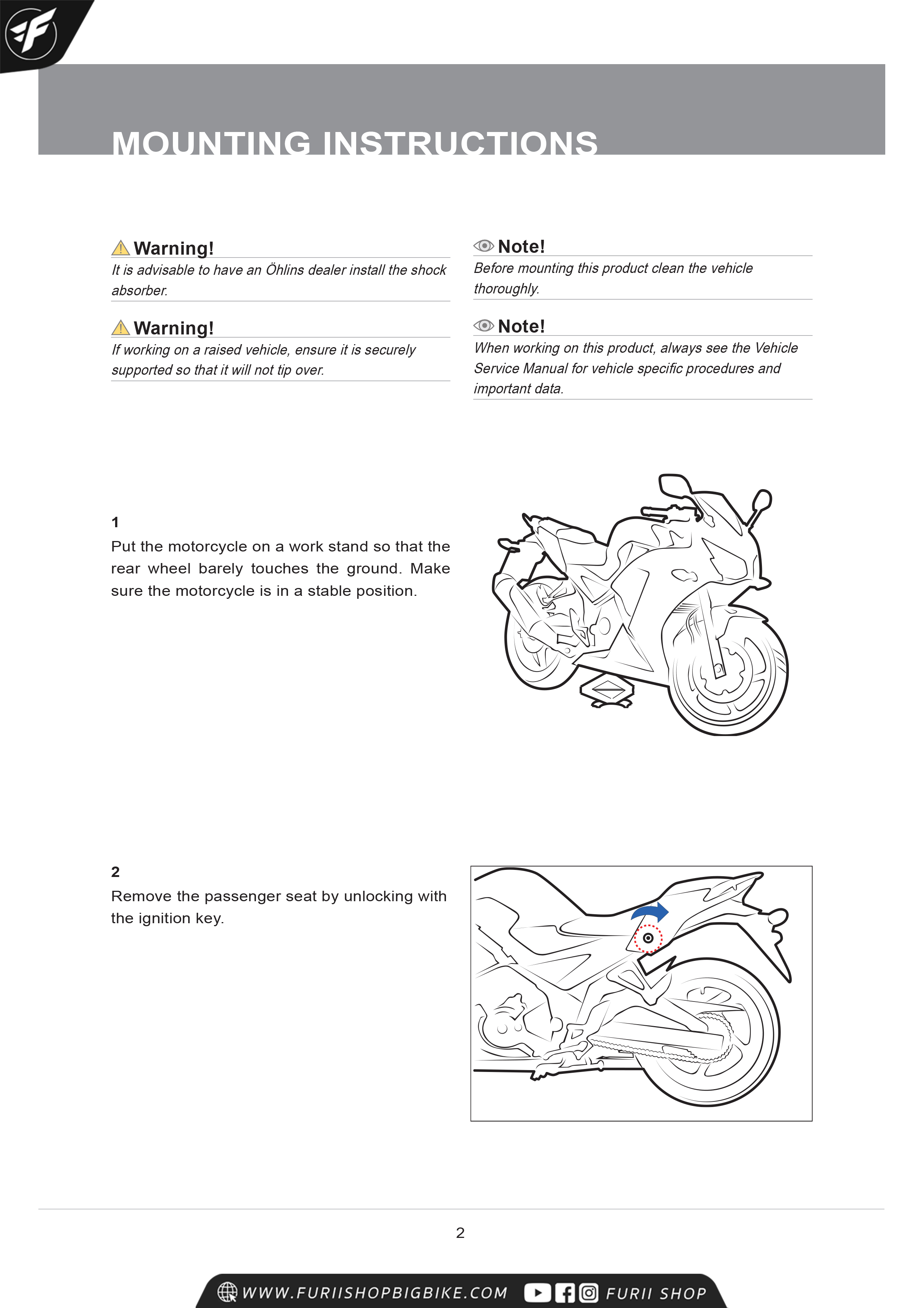 โช๊คหลัง โช๊คแต่ง โช๊คมอเอตร์ไซค์ OHLINS HO717 FOR HONDA CBR300R, CB300R ของแท้
