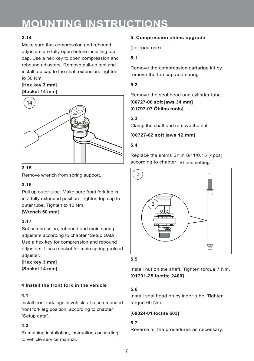 สปริงโช้คหน้า Ohlins FKA118 For Honda CRF300L(Asia) 2021-2023